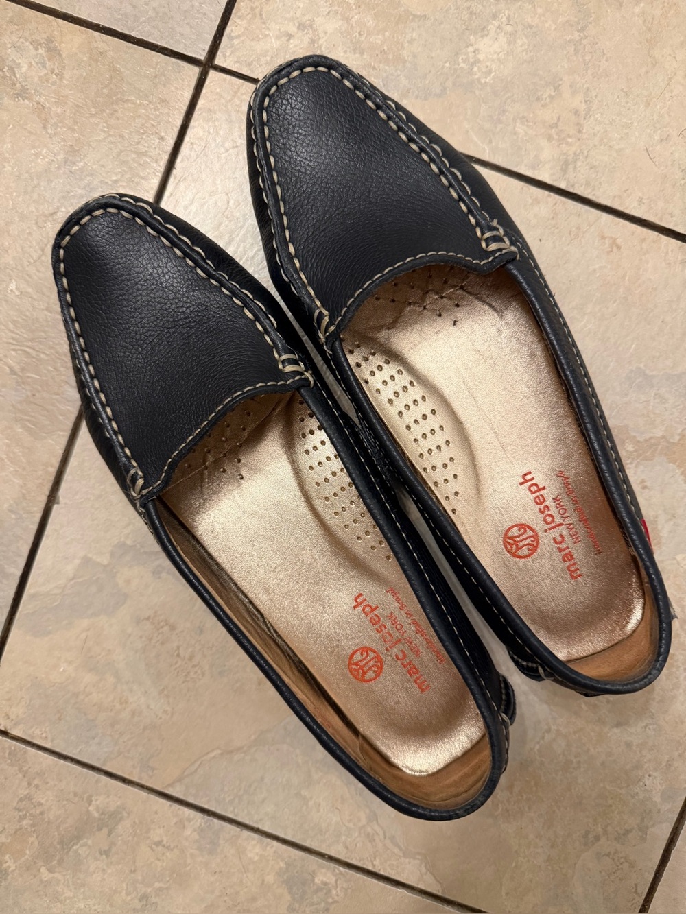 Marc Joseph loafers in Navy leather